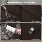 Waterproof Chair Cover with Arms 2-Piece Set Striped Slipcover - Image 3