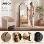 Antok 58" x21” Arched Full Length Floor Mirror, Free Standing/Wall Mount/Leaning - Image 4