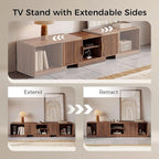 IRONCK TV Stand for 55-80 Inches TVs, Extendable Corner Entertainment Center - Image 4