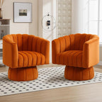 Swivel Accent Barrel Chair, Cute Comfy Small Round 360° Arm Chair, Velvet Sofa - Image 7