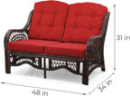 Malibu Lounge Loveseat Sofa Natural Rattan Wicker Handmade Design - Image 2