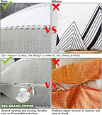 AmHoo Pack of 2 Farmhouse Stripe Check Throw Pillow Covers Set Case Cotton - Image 6