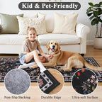 HEBE Hallway Runner Rug 2'x8', Washable Non Slip Kitchen Rug Runner | Soft Boho - Image 3