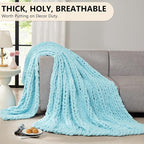 L'AGRATY Chunky Knit Throw Blanket - Image 5
