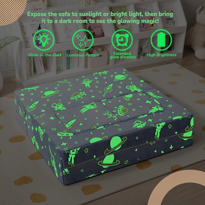 MeMoreCool Modular Kids Couch, Glow Play Toddler Couch - Image 5