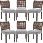 LZAREAL Farmhouse Dining Chairs Set of 6 Linen Fabric Upholstered Accent Side by LZAREALBetterRoomForRealLiving