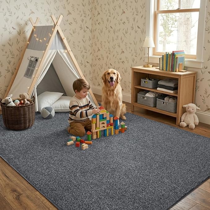 4x6 Black/White Area Rug Washable Non-Slip Soft - Image 3