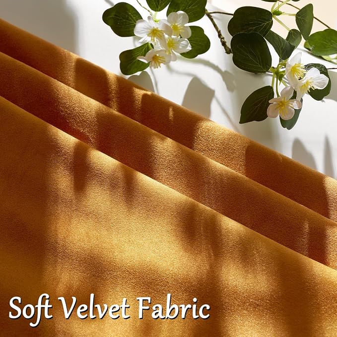 GIGIZAZA Orange Velvet Pillow Covers 24x24 Decorative Pillows Pack of 2 | Throw - Image 5