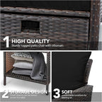 LEVELEVE Balcony Furniture 5 Piece Patio Conversation Set, PE Wicker Rattan - Image 7