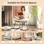 VINGLI 25.6" Extra Wide Criss Cross Nursery Rocking Chair, Cute Curved 115° - Image 9