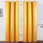 Yellow Thermal Blackout Curtains/42 x 95 Inch/Set of 2 Panels Room Darkening by Lemomo