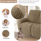 ALIECOM 100% Waterproof Recliner Sectional Couch Covers L Shape Stretch Corner - Image 6