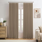 Cappuccino Pinch Pleated 72 Inch Wide Curtains 72 x 105, Thermal Insulated by KEQIAOSUOCAI