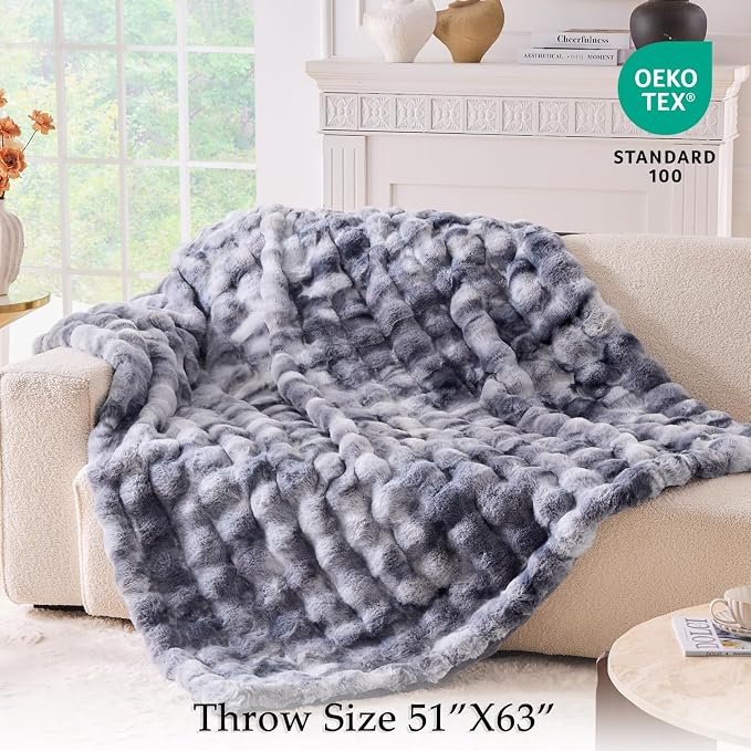 BENVWE Fluffy Faux Fur Throw Blanket - Image 2