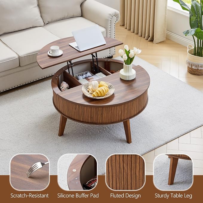 Round Lift Top Coffee Table - Image 5