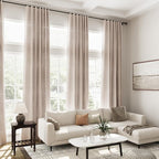 Oatmeal Linen Curtains 120 Inch Extra Long - Image 8