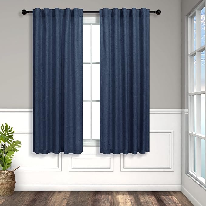 Pitalk Navy Blue Curtains 38 Inch Wide - Image 9