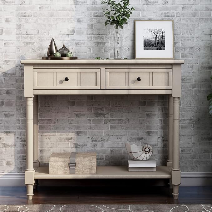 Merax Wood Sofa Table Console Table, Entryway Table Traditional Design - Image 10