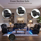 3-Piece Leather Power Recliner Sofa Set - Image 3