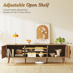 SUPERJARE Boho TV Stand for 65 Inch TV, Entertainment Center - Image 3