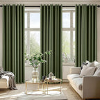 MIULEE Blackout Curtains for Bedroom 2 Panels 50 x 84 Inch Long Olive Green | - Image 6