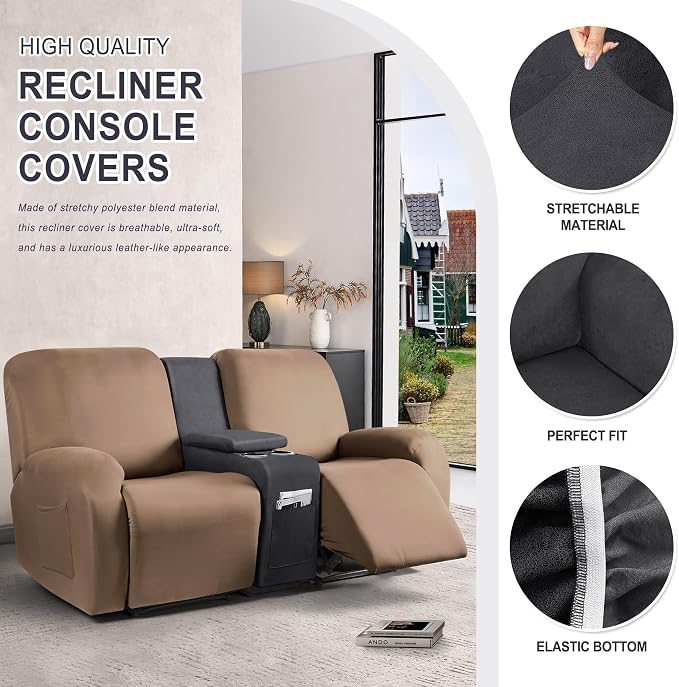 ANARACHON Leather Look Recliner Console Cover - Image 4
