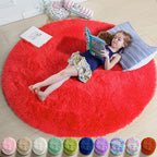 Amdrebio Red Christmas Small Round Rug 3Ft by Amdrebio