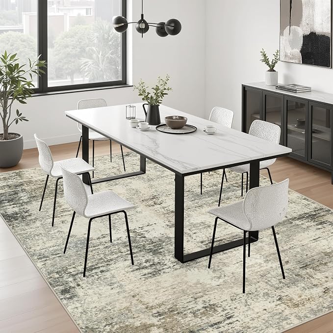 10x14 Area Rug Living Room: Modern Washable Soft Carpet Ash Brown | - Image 4