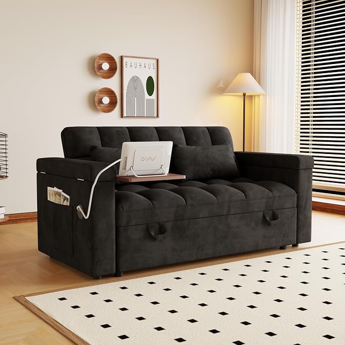 3 in 1 Convertible Sleeper Sofa, 65in Sleeper Couch - Image 3