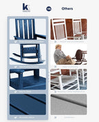 KINGYES Oversized Outdoor Rocking Chair, All-Weather Patio Rocking Chairs - Image 8