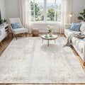 4x6 Washable Area Rug for Living Room Bedroom: Non-Slip Modern Beige White | by Oriannal