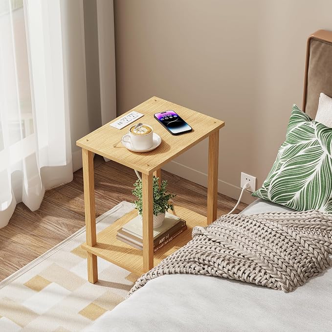 TUTOTAK End Table with Charging Station, Small Side Table with Outlets - Image 5