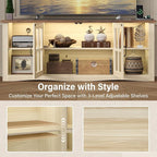 YESHOMY Farmhouse LED TV Stand - Image 6