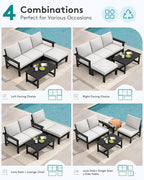SERWALL Outdoor Sectional Sofa Set, 5-piece Outdoor Modula Couch Set - Image 5