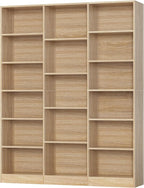 FACBOTALL Triple Wide Bookshelf, 6 Tier Large Bookshelf, Bookcase - Image 8
