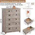 Joaxswe Farmhouse 6 Drawer Dresser - Image 2