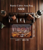 Rustic Cabin Area Rug for Bedroom 4x6, Machine Washable Forest Bear Rug - Image 2