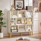 LEYAOYAO 10 Cube Bookshelf, 3 Tier Modern Wide Bookcase - Image 6