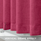Pitalk Hot Pink Semi Sheer Curtains 96 Inch Long 2 Panel Set Rod Pocket Back - Image 5