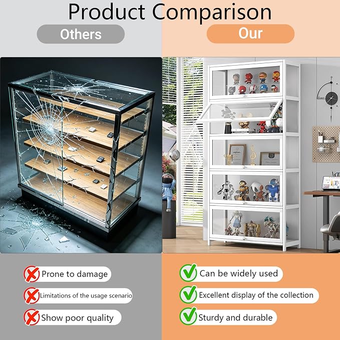 Display Cabinet with Acrylic Door, 5-Tier Curio Display Cabinet, Display Case - Image 5