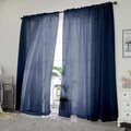 Blue Sheer Curtains, Sheer Curtains 84 inch Length 2 Panels Set, Rod Pocket by OWENIE
