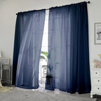 Blue Sheer Curtains, Sheer Curtains 84 inch Length 2 Panels Set, Rod Pocket by OWENIE