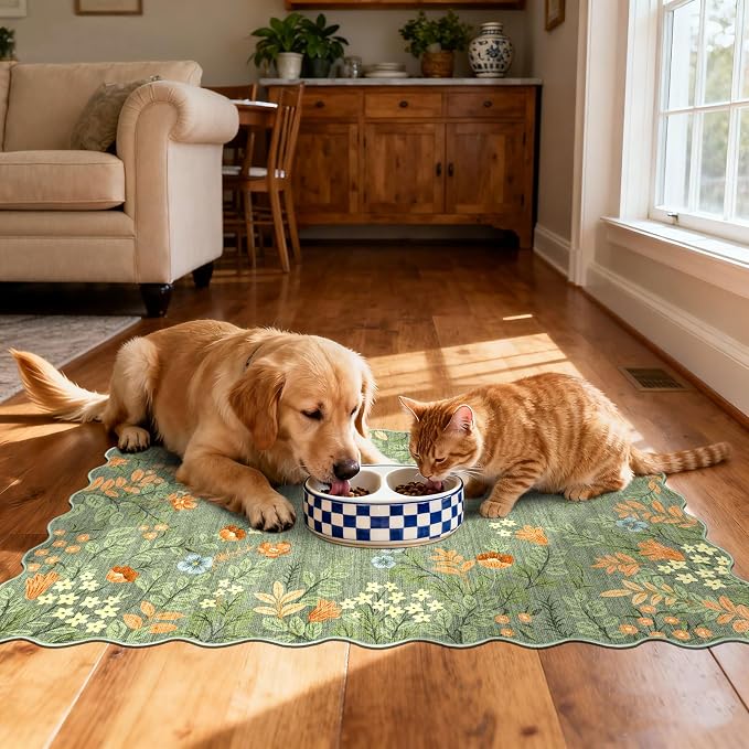Front Door Mat Indoor Outside Entrance, 2x3 Sage Green Floral Rug | Non-Slip - Image 5