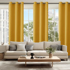 Blackout Curtains for Bedroom, Mustard Yellow 42 x 84 Inch 2 Panels | Thermal - Image 6