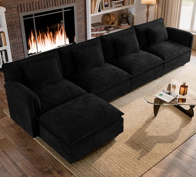 ELUCHANG Oversized 153" Modular Sectional Sofa, Comfy Cloud Couch, L Shaped by ELUCHANG