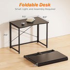 Huuger Folding Desk for Small Spaces, 31.5 Inch Foldable Computer Table - Image 2