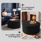 BSHOMGI Round Coffee Table Ottoman - Image 3