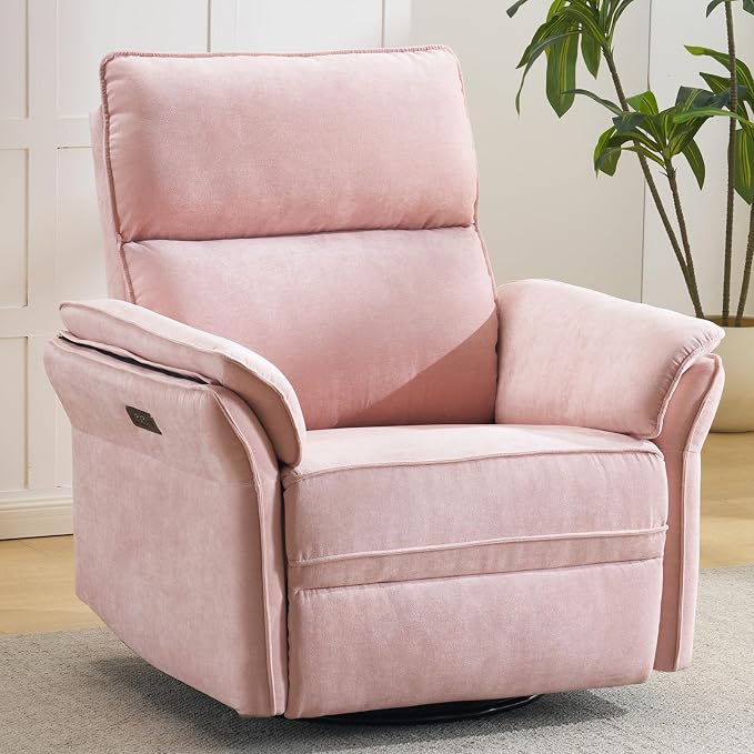 Oversized Power Recliner Chair Swivel Glider by Rhevoy