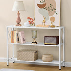 Hoctieon White Industrial Console Table, 3 Tier Entryway Tables, Hallway Desk - Image 7