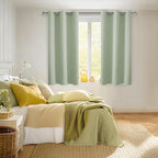 Short Blackout Curtains for Bedroom, Seafoam Green, 42 x 45 Inch | Thermal - Image 2